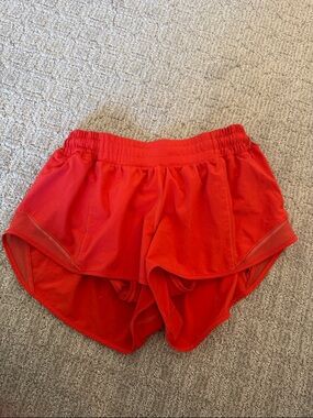 Red hotty hot lululemon shorts size 8